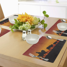 Silhouette Farm Cow Herd Place Mats