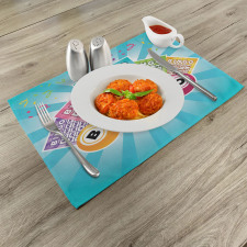 Colorful Cards Balls Place Mats