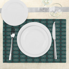 Retro Floral Motifs Place Mats