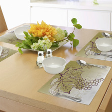 Fruits and Leaves on Ombre Place Mats