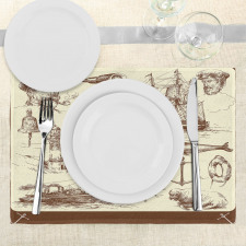 Oceanic Drawing Effect Place Mats