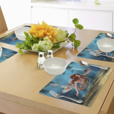 Magic Aqua Sea Lily Place Mats