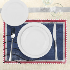 Old Postage Stamp Like Flag Place Mats