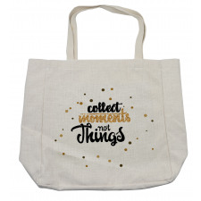 Yellow Golden Tone Polka Dots Shopping Bag