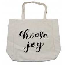 Monochrome Happy Wording Shopping Bag