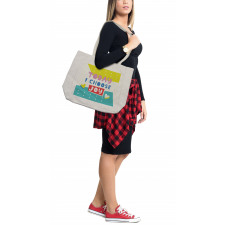 Text in Geometric Layout Shopping Bag