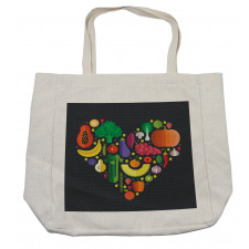 Healthy Eating Natural Heart Shopping Bag