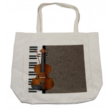 Piano and Violin Grunge Art Shopping Bag