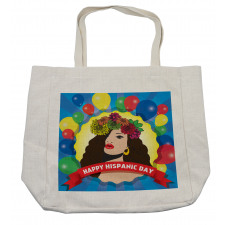 Pop Art Girl and Balloons Shopping Bag