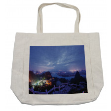 Nighttime Display of City Shopping Bag