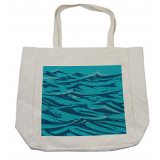 Abstract Waves Art Shopping Bag