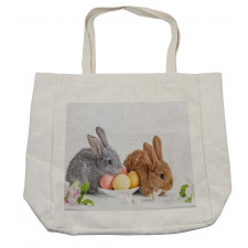 2 Rabbits with Eggs Shopping Bag