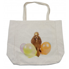 Funny Dog Partying Balloons Shopping Bag