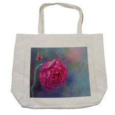 Close up Rose Bud Artwork Shopping Bag