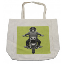 Raccoon Rides Motorcycle Shopping Bag