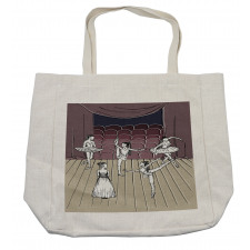 Ballerinas Stage Sketch Shopping Bag