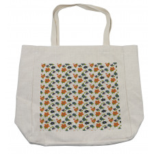 Abstract Flowers Leaves Shopping Bag