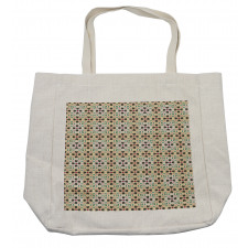 Floral Motif with Dots Art Shopping Bag