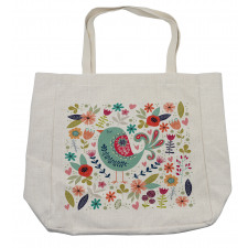 Ornate Bird and Flowers Shopping Bag