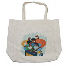 Happy Family Scene Shopping Bag