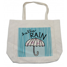 Hello Rain Wording Umbrella Shopping Bag