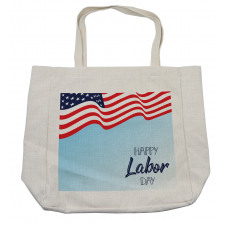 Waving Flag and Wording Shopping Bag