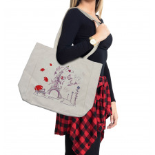 Doodle Romantic Paris Shopping Bag