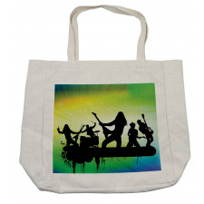 Energetic Rock Band Shopping Bag