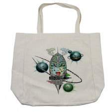 Futuristic Girl Planets Shopping Bag