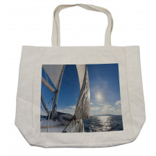 Sailing Boat in Sea Shopping Bag
