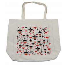 Lanterns and Hearts Shopping Bag