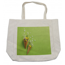 Flowers in Cones Shopping Bag