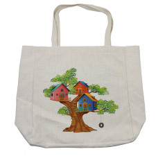 Cartoon Cottages Shopping Bag