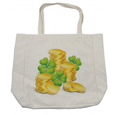 Coins and 4 Leaf Shamrock Shopping Bag