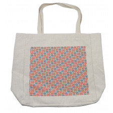 Abstract Bicolour Round Motif Shopping Bag