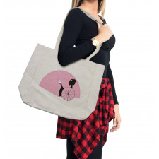 Woman Side Portrait Shopping Bag