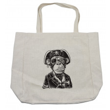 Pirate Monkey Portrait Art Shopping Bag