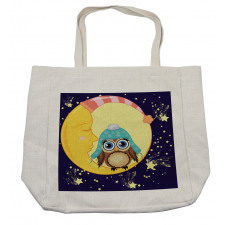 Owl and Moon with Hats Shopping Bag