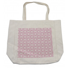 Delicate Striped Floral Shopping Bag