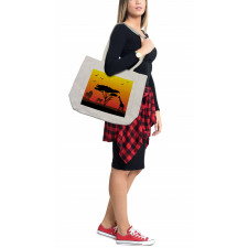 Savannah Animals Sunset Shopping Bag