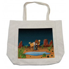 People Camels Cactus Shopping Bag