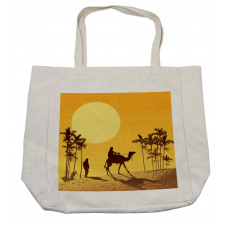 Camel Men and Palms Shopping Bag