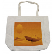 Monochrome Desert View Camel Shopping Bag