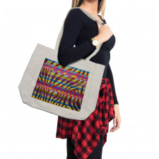 Vibrant Curvy Lines Shopping Bag