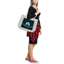 Moonlight on Water Ship Shopping Bag