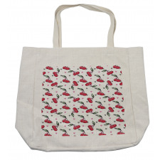 Fruits on Bicolour Hearts Shopping Bag