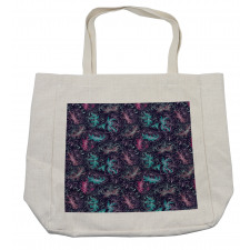 Floral Outline Drawings Shopping Bag