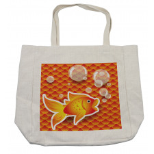 Cartoon Goldfish Bubble Shopping Bag