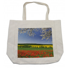 Poppy Field Landscape Shopping Bag
