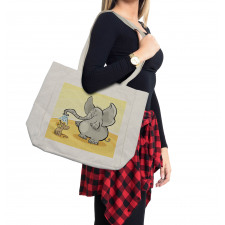 Elephant Bathing Mouse Shopping Bag